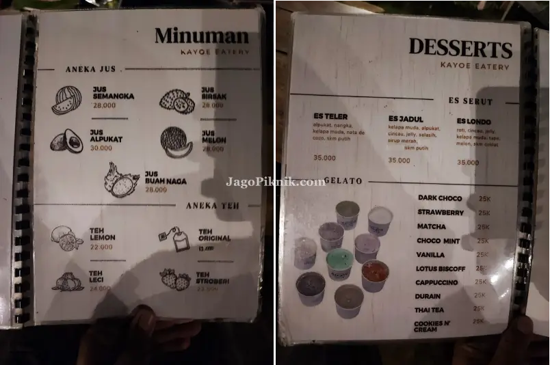 daftar harga minuman Kayoe Eatery Semarang