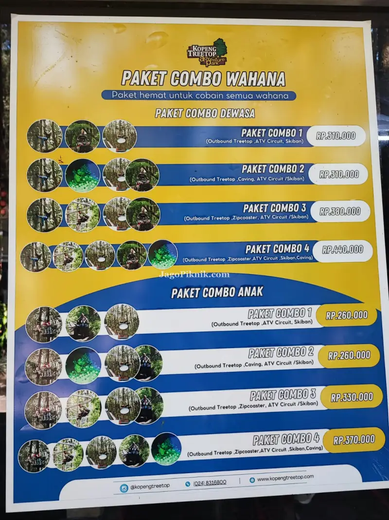 harga wahana Kopeng Treetop Adventure Park