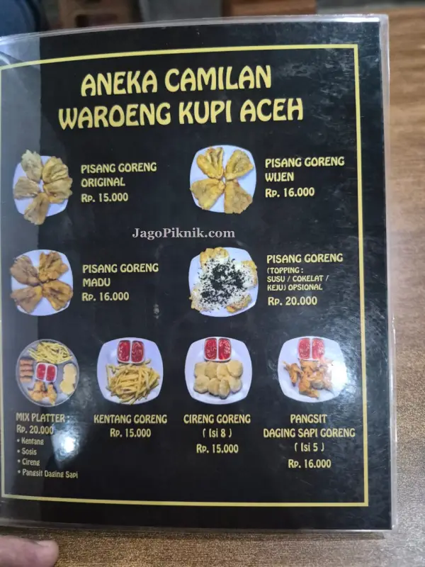 Daftar Harga dan Menu Waroeng Kupi Aceh Semarang 2025 Aneka camilan waroeng kupi aceh